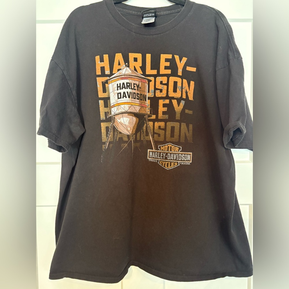 Vintage T-Shirt Harley Davidson Water Tower Pikes Peak TShirt Black 2XL